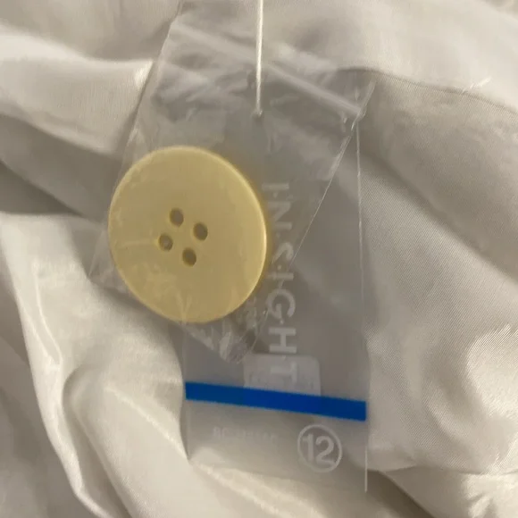 Insight Blazer Ivory Double Row Big Buttons Lace Hem Vintage 80's Style Size 12 - Picture 8 of 9